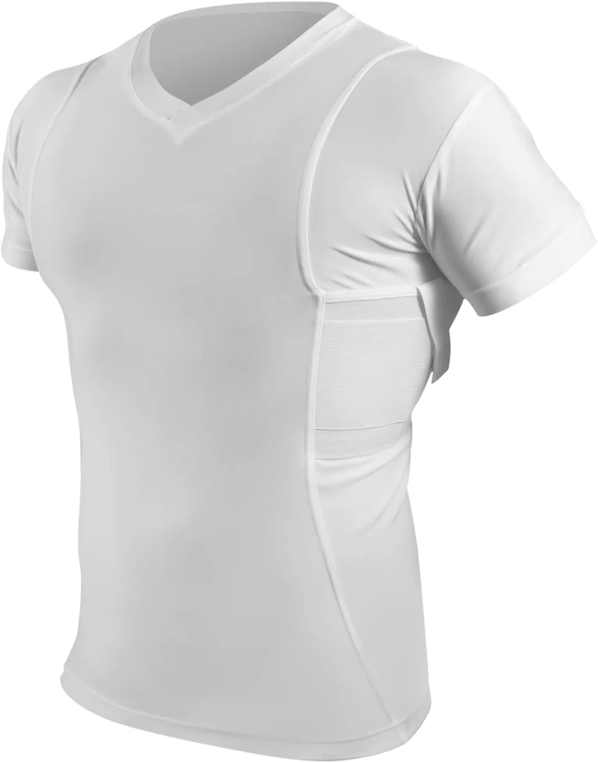 Mens Pistol Holster Undershirt for CCW Concealed Carry, V- Neck, All-Day-Comfort Easy Breathe Compression Fabric