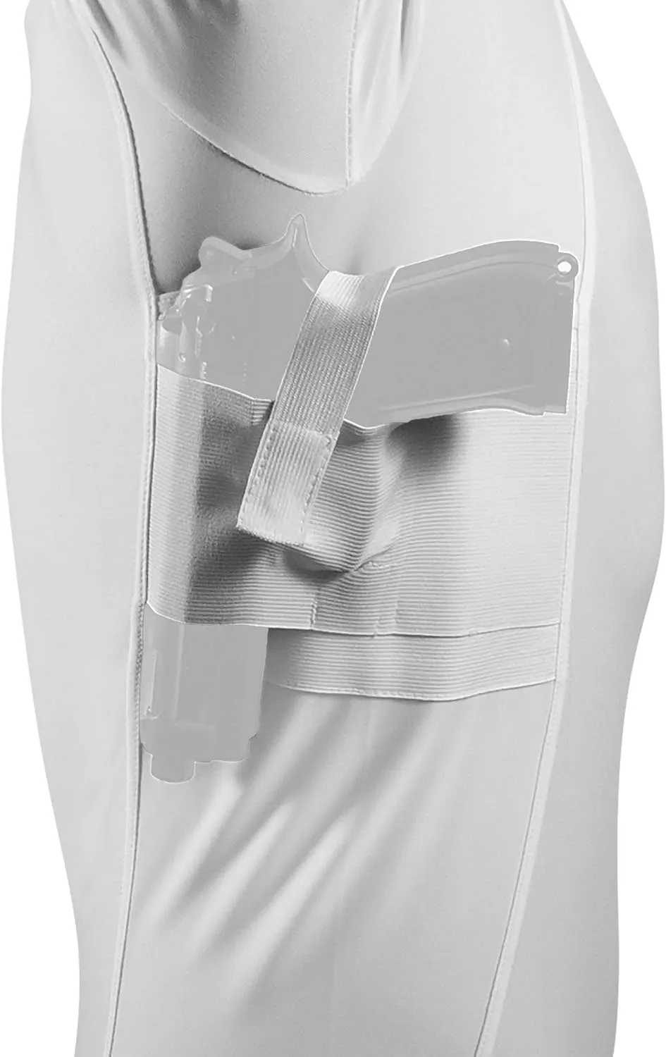 Mens Pistol Holster Undershirt for CCW Concealed Carry, V- Neck, All-Day-Comfort Easy Breathe Compression Fabric
