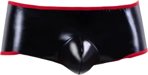 Mens PU leather Boxer Briefs Low Rise Pouch Trunks Novely Lace Underwear Backless Hot Pants Shorts