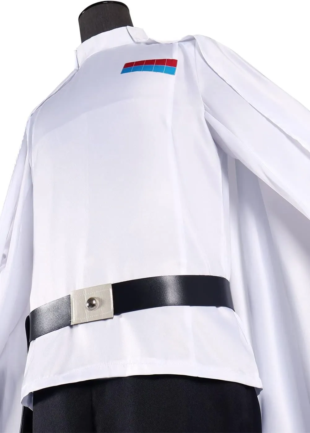 Mens Warrior Costume Imperial Officer Uniform Battle Suit White Cloak Coat Pants Full Set Halloween outfit