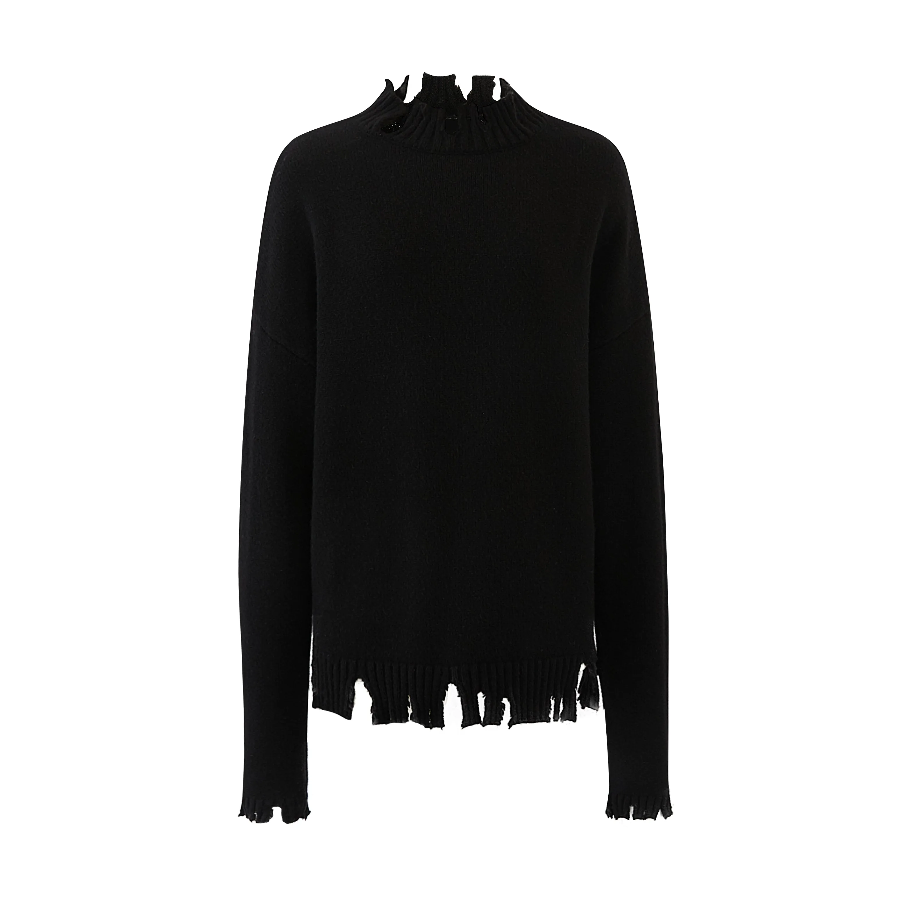 Merino Raw Edge Knit Pullover