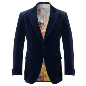 Navy Blue Velvet Jacket
