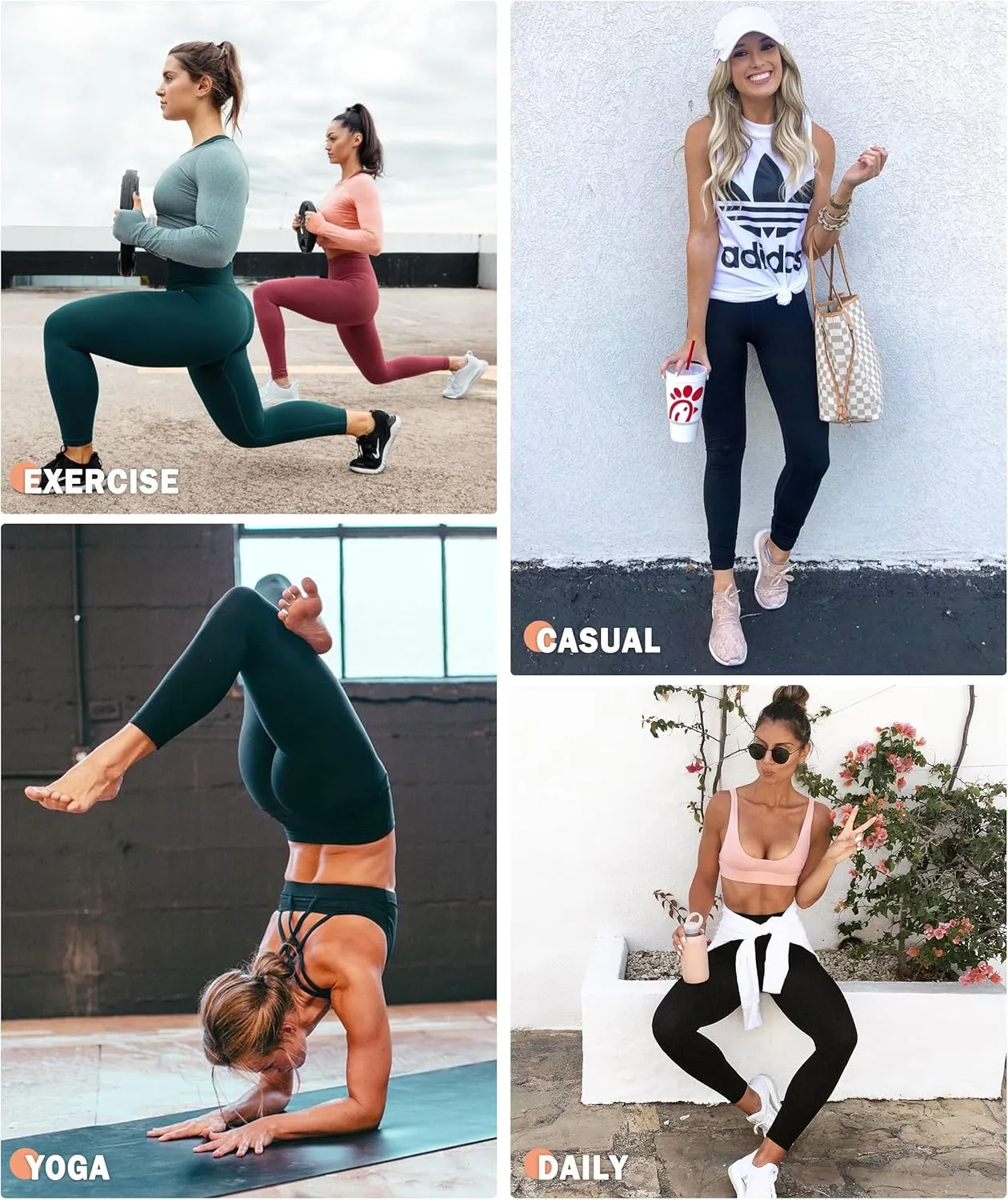NEW YOUNG 3 Pack Leggings with Pockets for Women,High Waisted Tummy Control Workout Yoga Pants