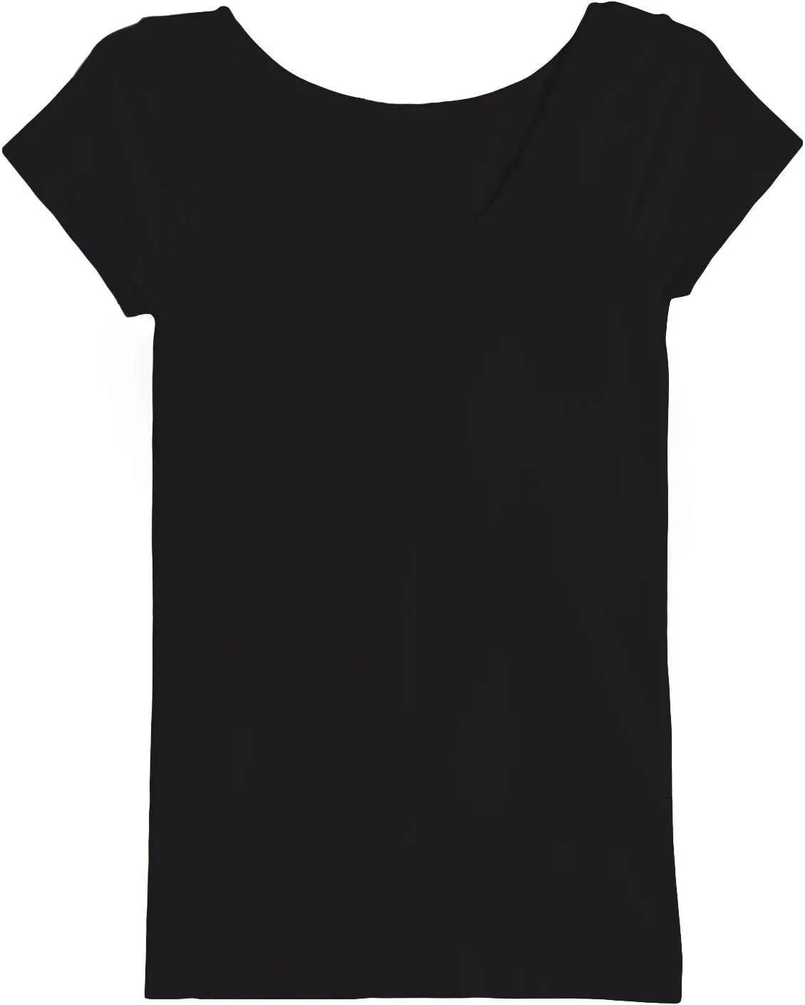 NIKIBIKI Women Seamless Cap Sleeve Scoop Neck Fitted Top, Made in U.S.A, One Size