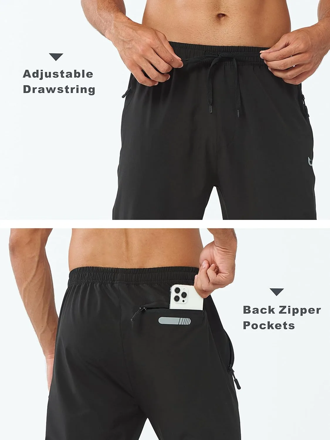NORTHYARD Men's Athletic Pants Running Workout Joggers Lightweight Gym Jogging Track Casual Sweatpants with Zipper Pockets