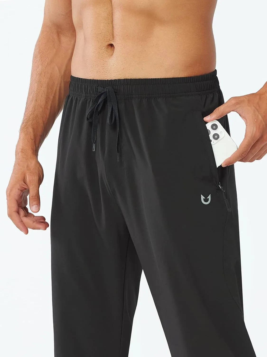 NORTHYARD Men's Athletic Pants Running Workout Joggers Lightweight Gym Jogging Track Casual Sweatpants with Zipper Pockets