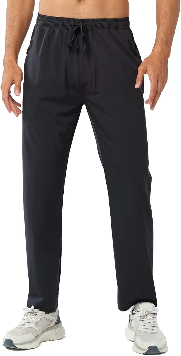 NORTHYARD Men's Athletic Pants Running Workout Joggers Lightweight Gym Jogging Track Casual Sweatpants with Zipper Pockets