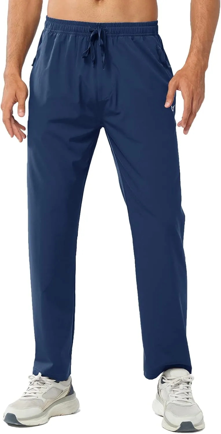 NORTHYARD Men's Athletic Pants Running Workout Joggers Lightweight Gym Jogging Track Casual Sweatpants with Zipper Pockets