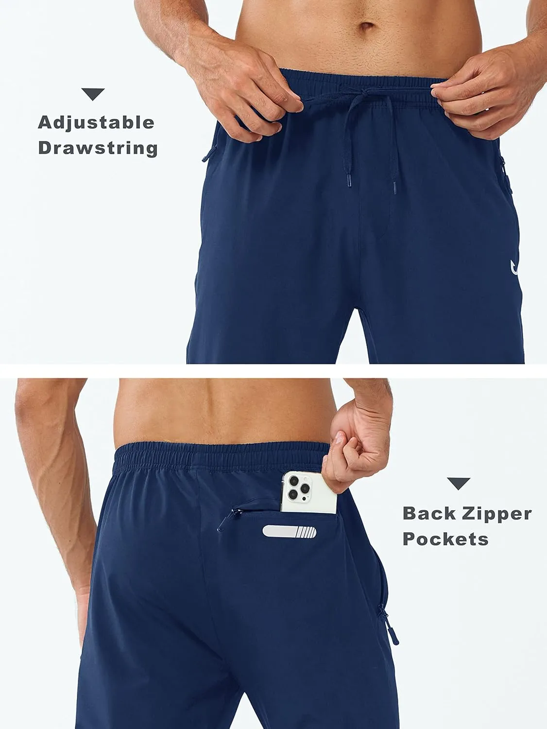 NORTHYARD Men's Athletic Pants Running Workout Joggers Lightweight Gym Jogging Track Casual Sweatpants with Zipper Pockets