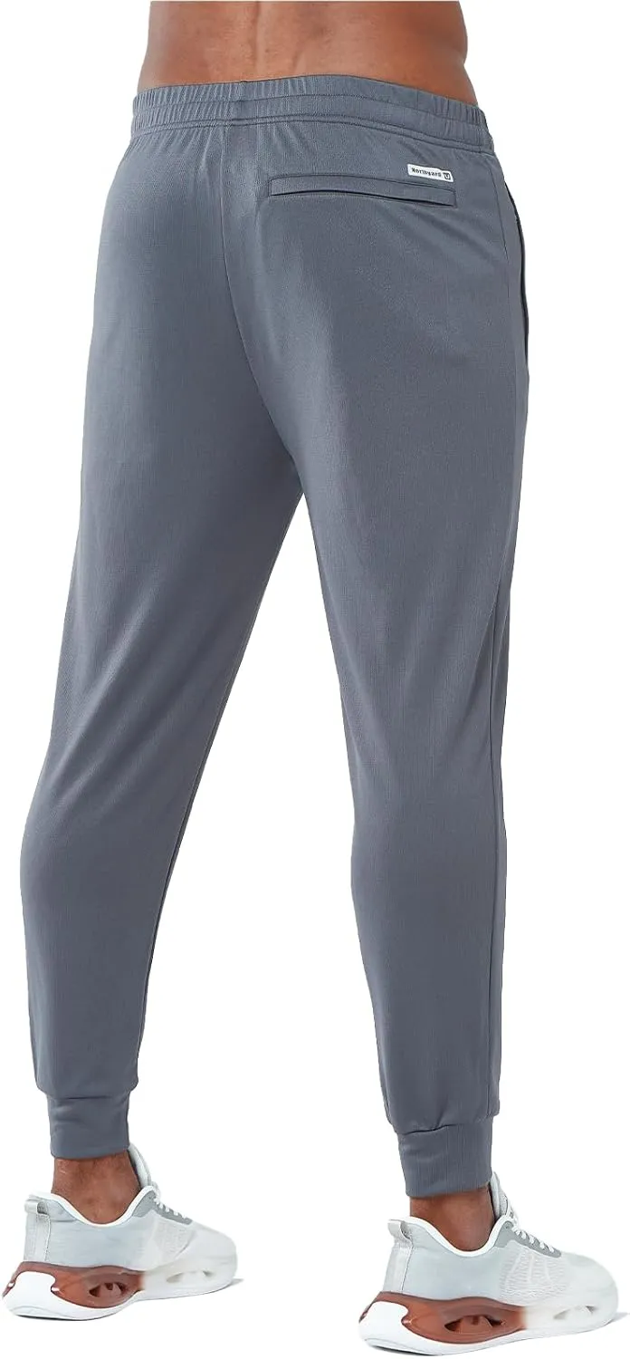 NORTHYARD Men's Joggers Pants with Zipper Pockets Athletic Track Pants Tapered Lightweight Mesh for Jogging Running Gym
