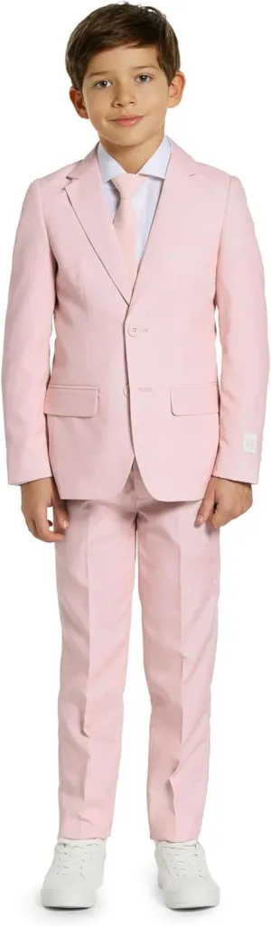 Opposuits Boys Solid Color Party Suit - Prom and Wedding Party Outfit - Including Blazer, Pants and Tie