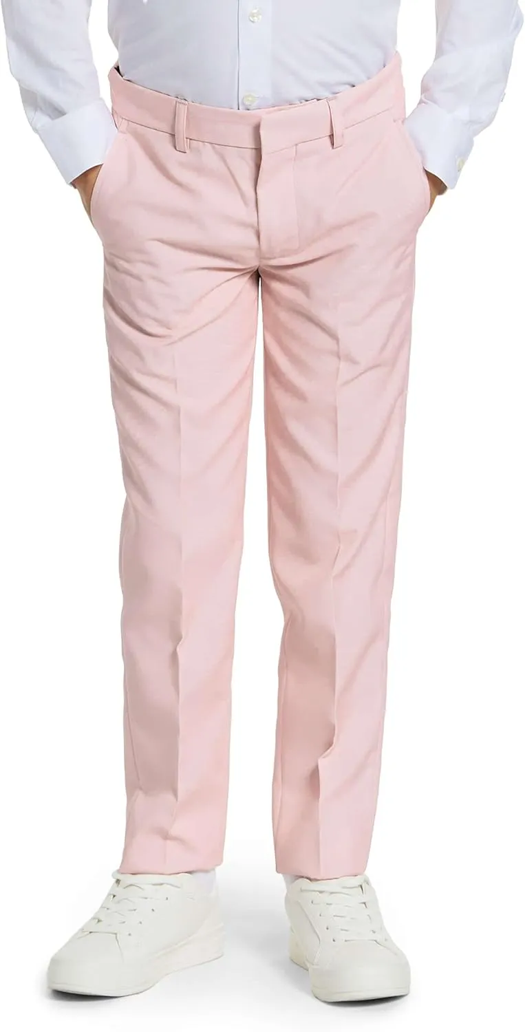 Opposuits Boys Solid Color Party Suit - Prom and Wedding Party Outfit - Including Blazer, Pants and Tie