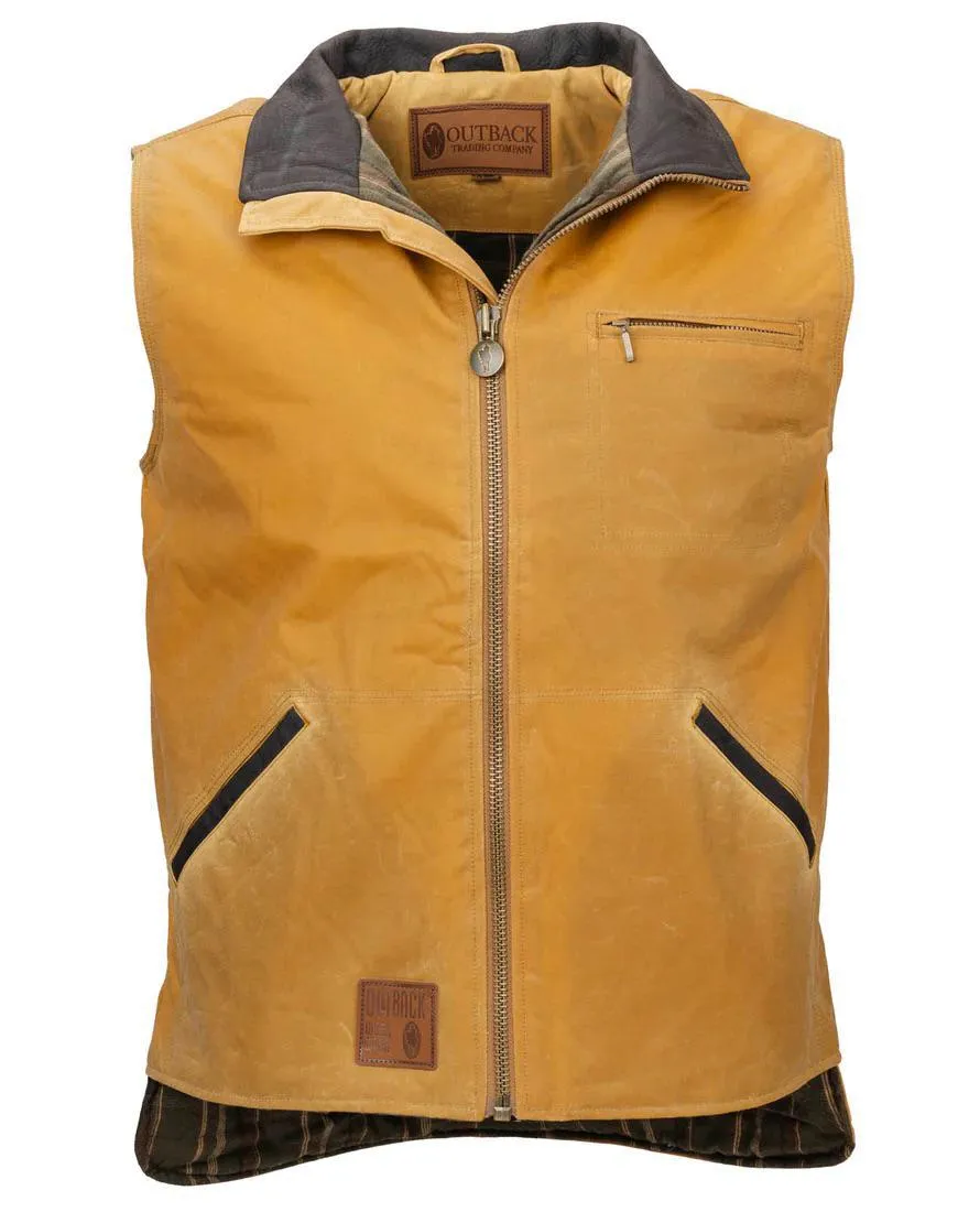 Outback Trading Company Men's Vest Sawback In Field Tan