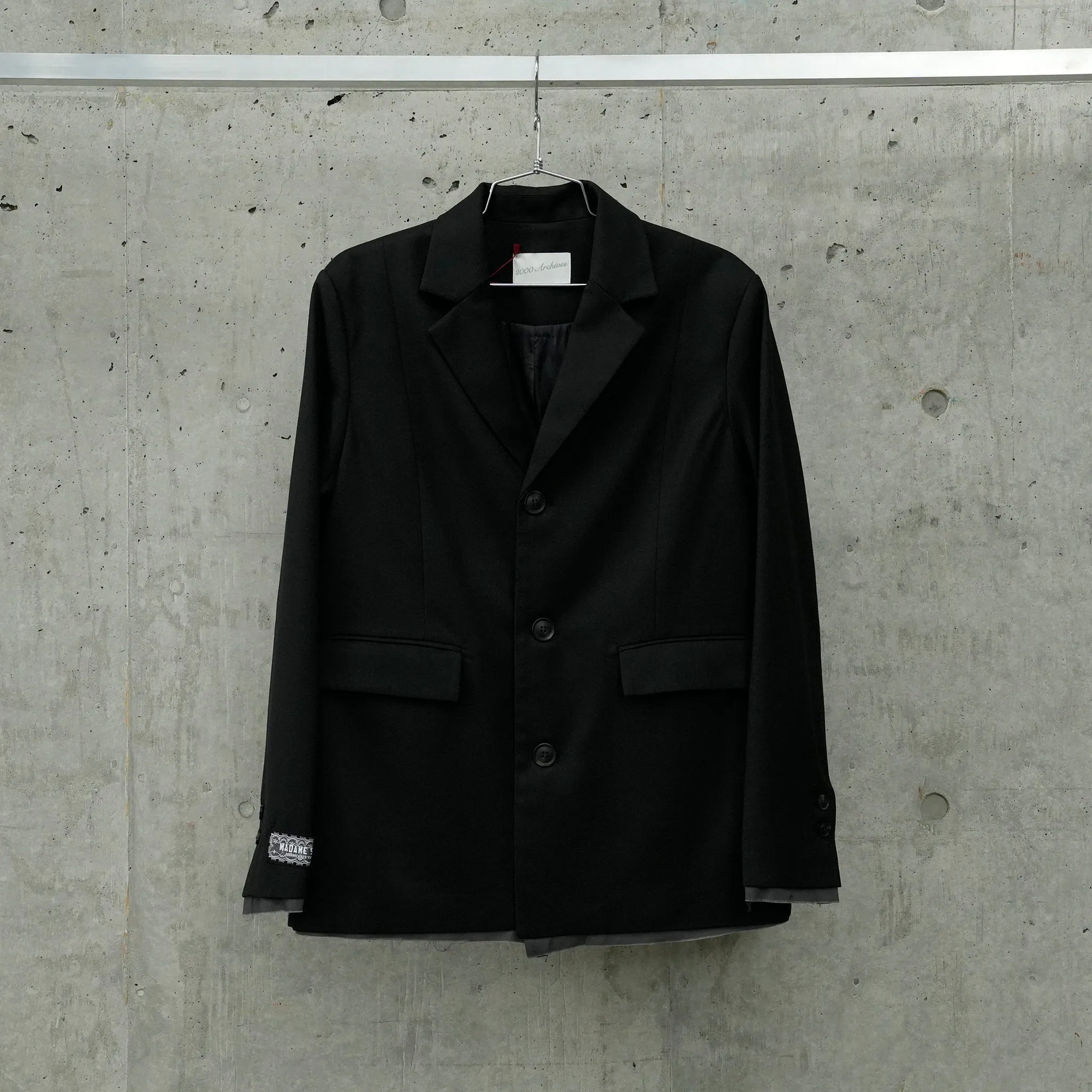 OVERSIZED RAW EDGE JACKET / BLACK