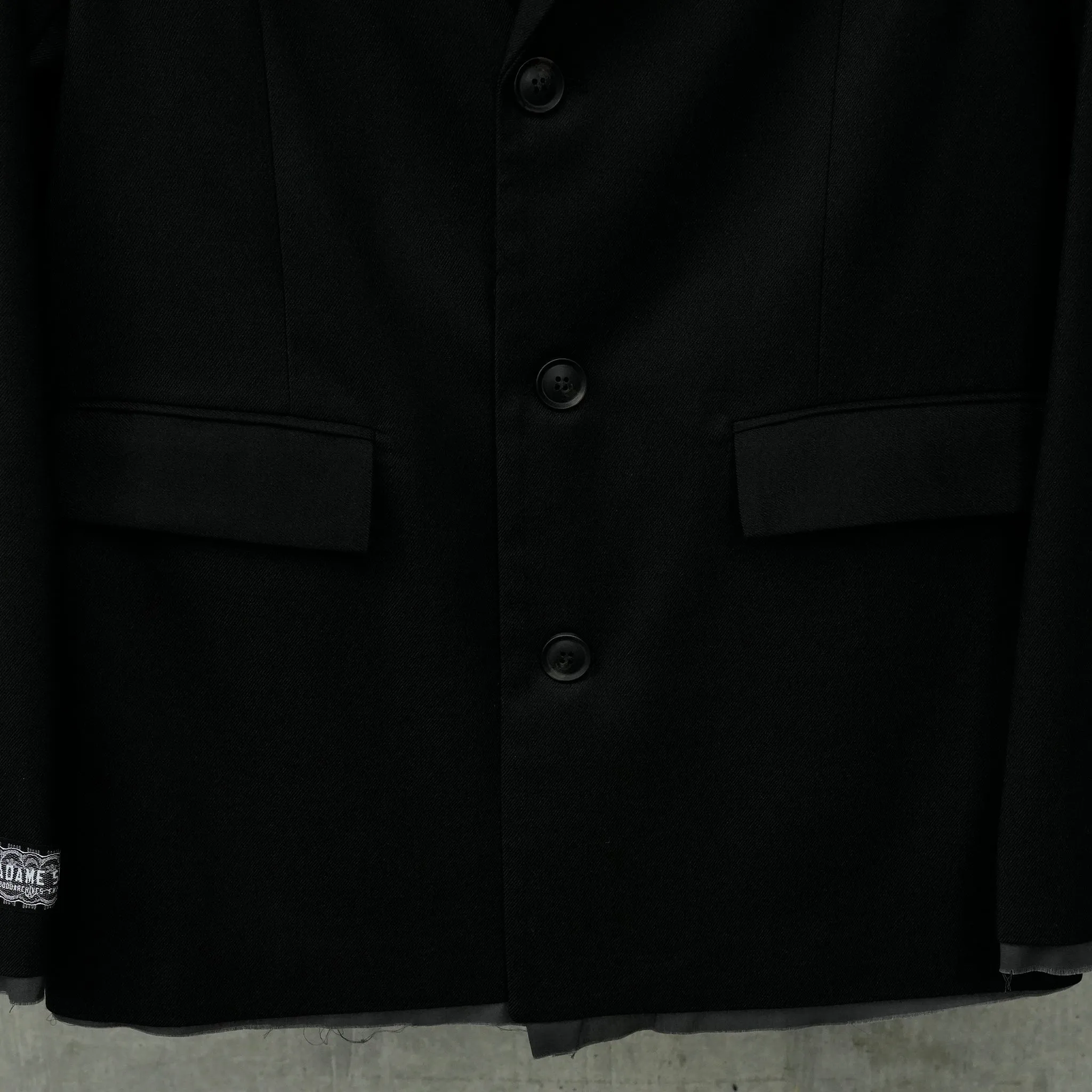 OVERSIZED RAW EDGE JACKET / BLACK