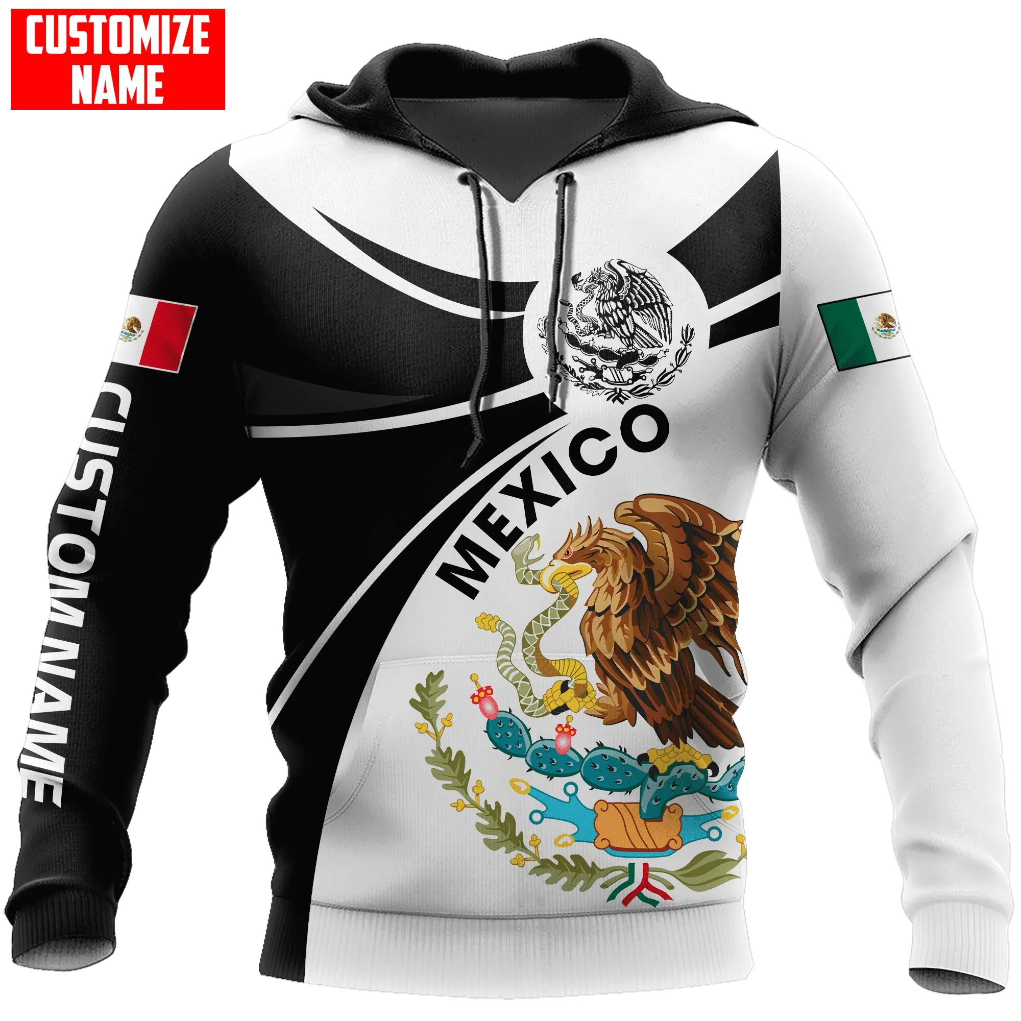Personalized Mexico Men's Hoodie, Mexican Women's Hoodie, Eagle Mexico Hoodies