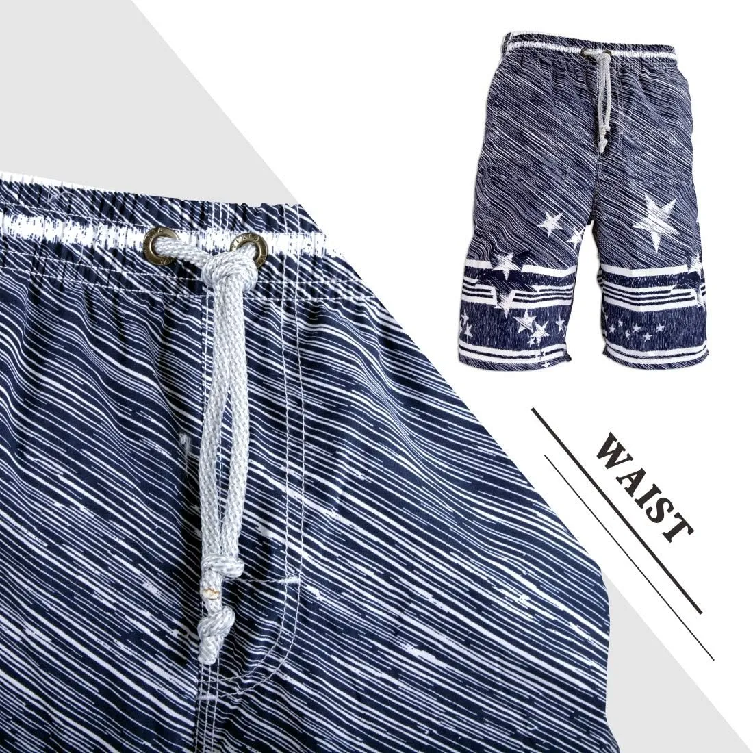 PREFER TO LIFE Men's Board Shorts, Quick Dry Swimwear Beach Holiday Party Bermuda Swim Big Pants 