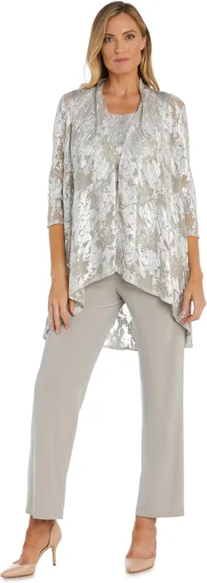 R&M Richards Womens Metallic One-Button Suit