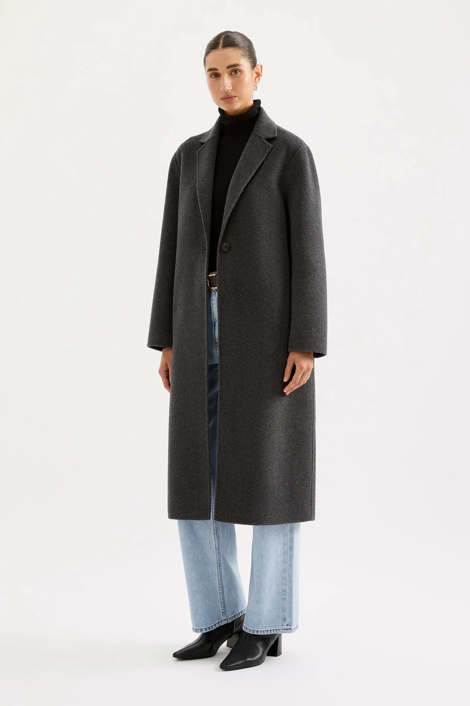Riley Wool Coat Charcoal