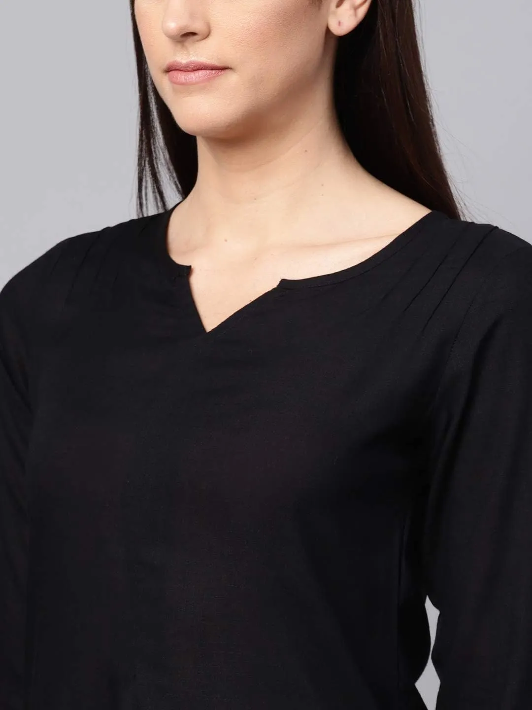 Rose Gold Straight Solid Kurta With Palazzo Pants
