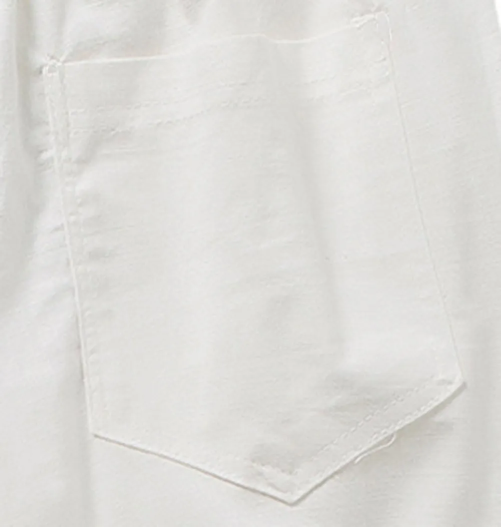 SIR7 Men's Linen Casual Lightweight Drawstrintg Elastic Waist Summer Beach Pants