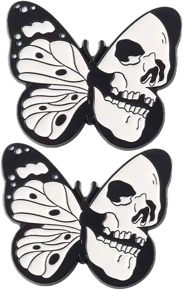 Skull Enamel Pins Cute Pins Brooches Set for Jacket Hats Fit Men Women Boys and Girls 2 Pieces