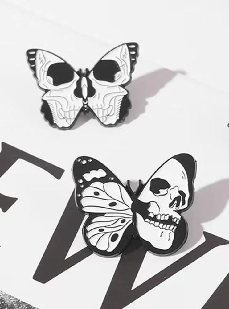 Skull Enamel Pins Cute Pins Brooches Set for Jacket Hats Fit Men Women Boys and Girls 2 Pieces