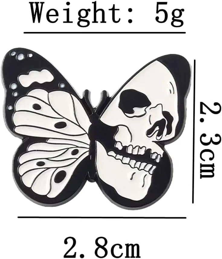 Skull Enamel Pins Cute Pins Brooches Set for Jacket Hats Fit Men Women Boys and Girls 2 Pieces