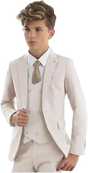 Slim Fit Suit for Boys Peak Lapel Boys Formal Suit Set Blazer Vest Pants Boys Party Suit Wedding Tuxedos