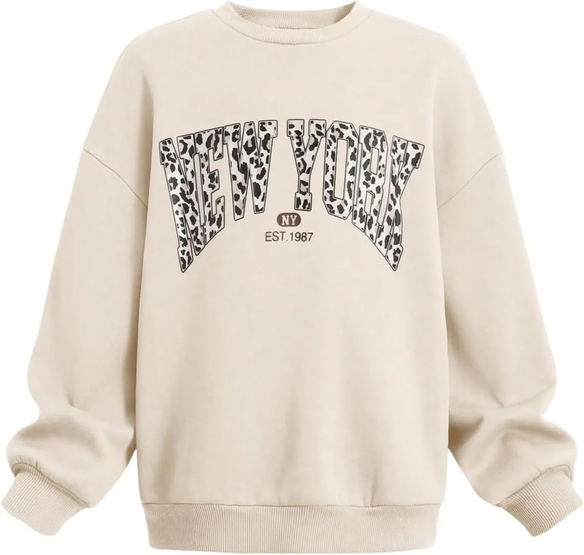 SOLY HUX Cute Clothes for Girls Sweatsuit Sets Crewneck Casual Sweatpants 2 Piece Outfits Sweatshirt and Pants