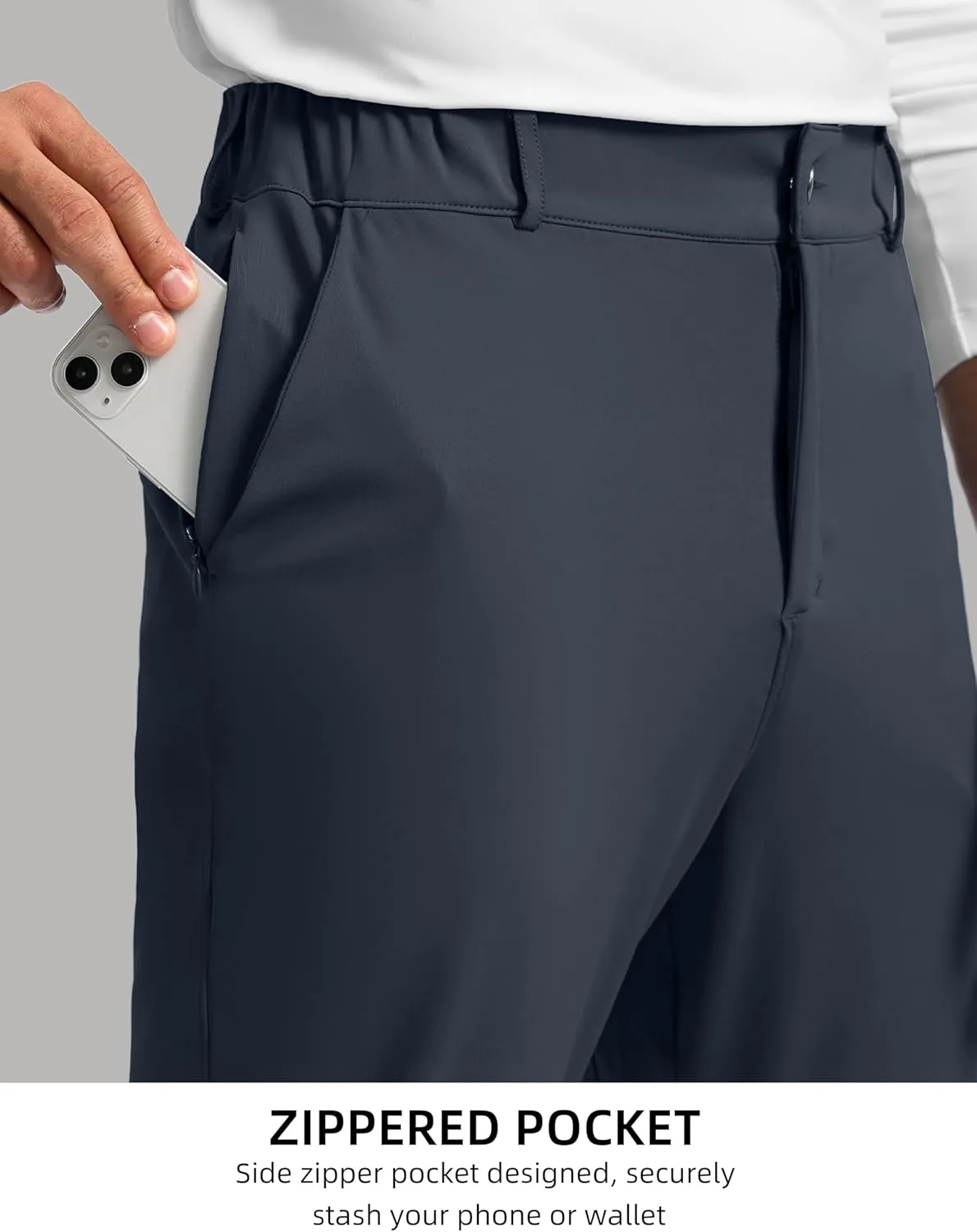 Soothfeel Men's Golf Pants with 5 Pockets Slim Fit Stretch Sweatpants Casual Travel Dress Work Pants for Men