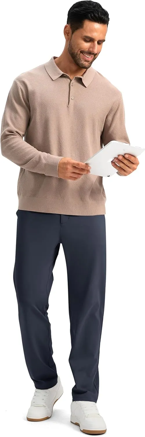 Soothfeel Men's Golf Pants with 5 Pockets Slim Fit Stretch Sweatpants Casual Travel Dress Work Pants for Men
