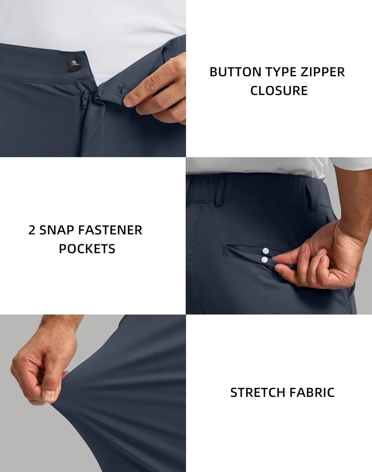 Soothfeel Men's Golf Pants with 5 Pockets Slim Fit Stretch Sweatpants Casual Travel Dress Work Pants for Men
