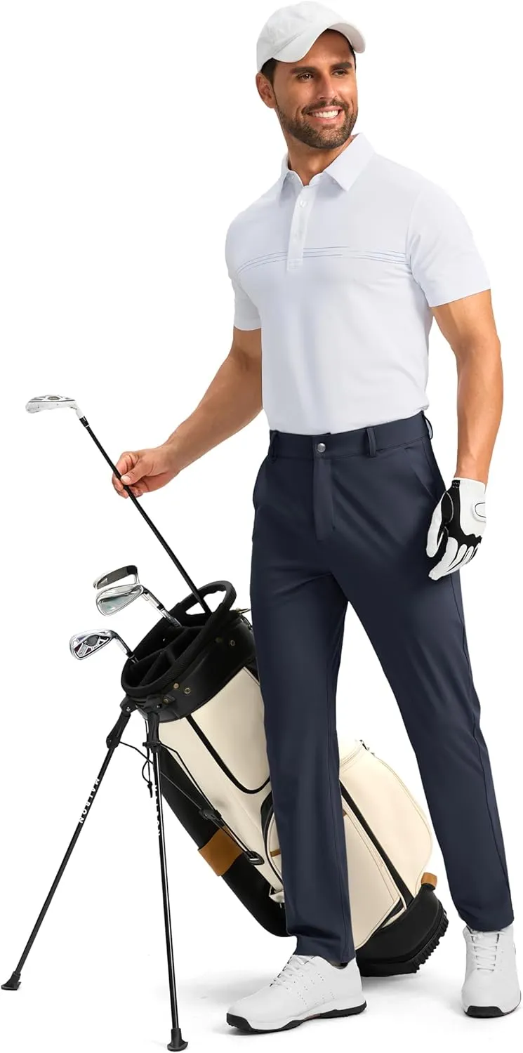 Soothfeel Men's Golf Pants with 5 Pockets Slim Fit Stretch Sweatpants Casual Travel Dress Work Pants for Men
