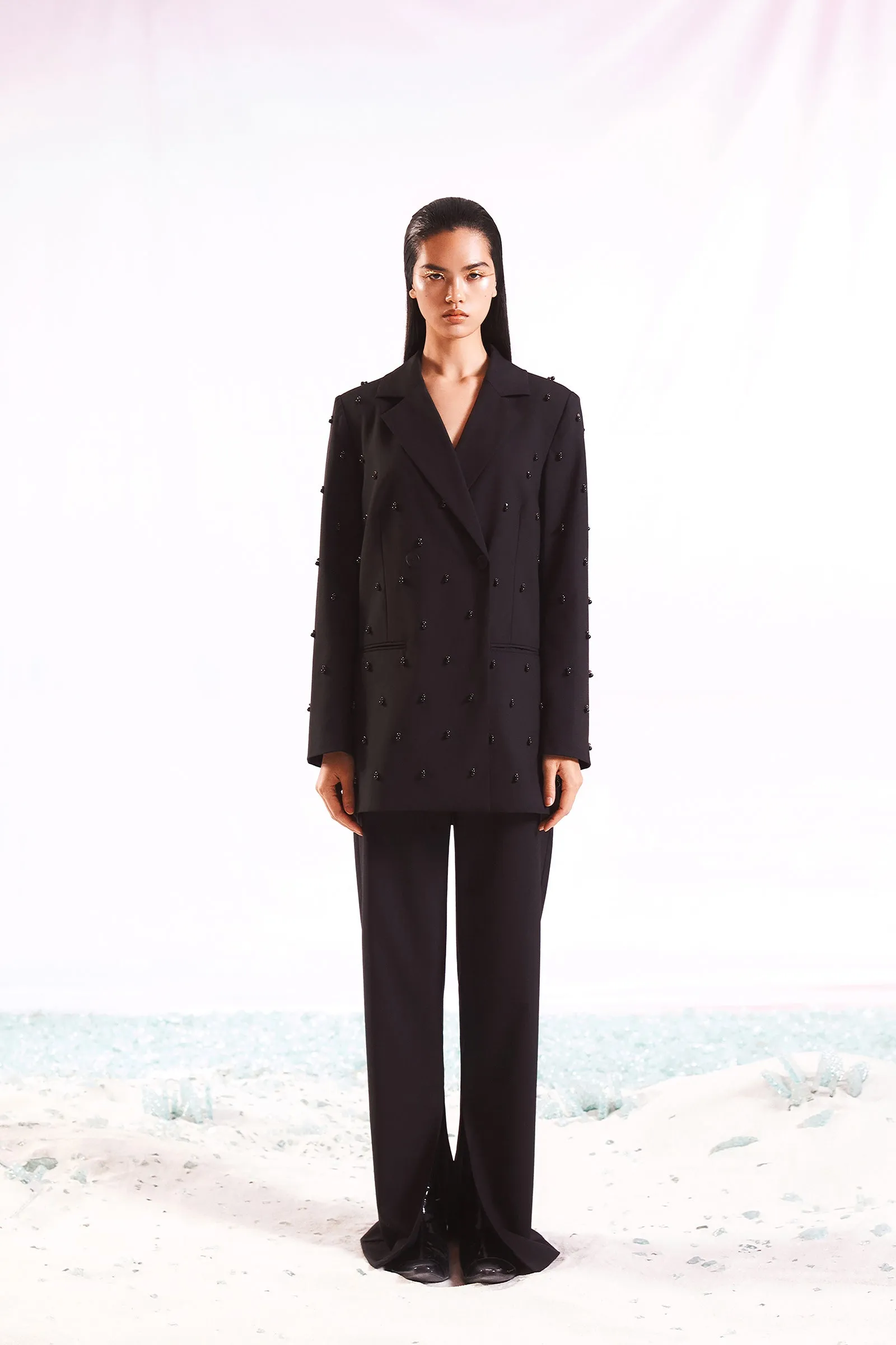 Split hem straight leg trouser