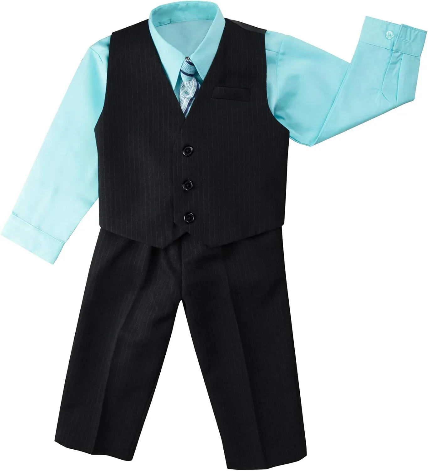 Spring Notion Big Boys' 5 Piece Pinstripe Vest Set