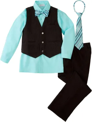 Spring Notion Big Boys' 5 Piece Pinstripe Vest Set
