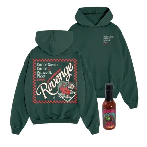 Strawberry Revenge - Forest Green Pullover   Hot Sauce
