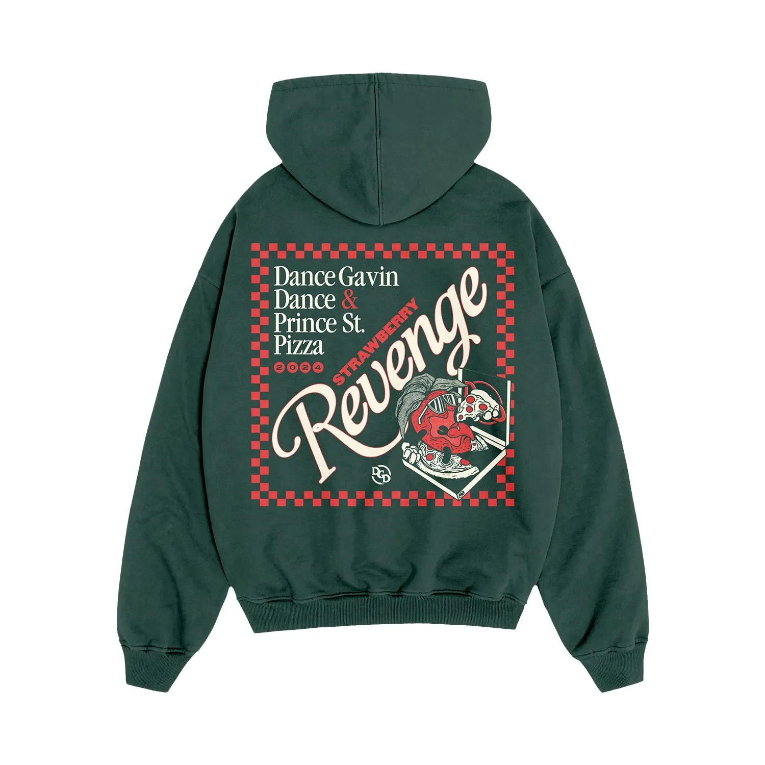 Strawberry Revenge - Forest Green Pullover   Hot Sauce