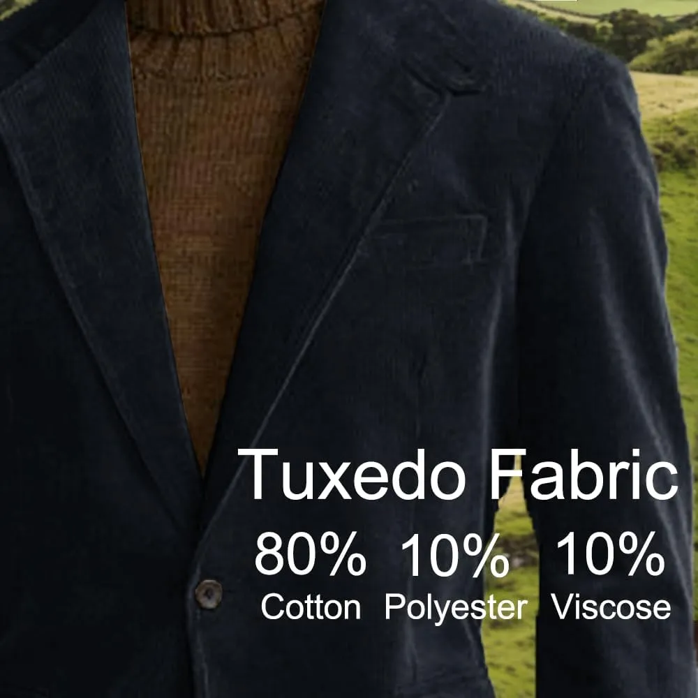 Suit for Men New Corduroy British-Style Suits Two Piece Blazer Pants Business Casual Suit Groomsmen