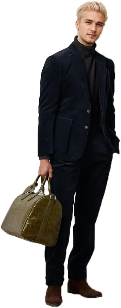 Suit for Men New Corduroy British-Style Suits Two Piece Blazer Pants Business Casual Suit Groomsmen