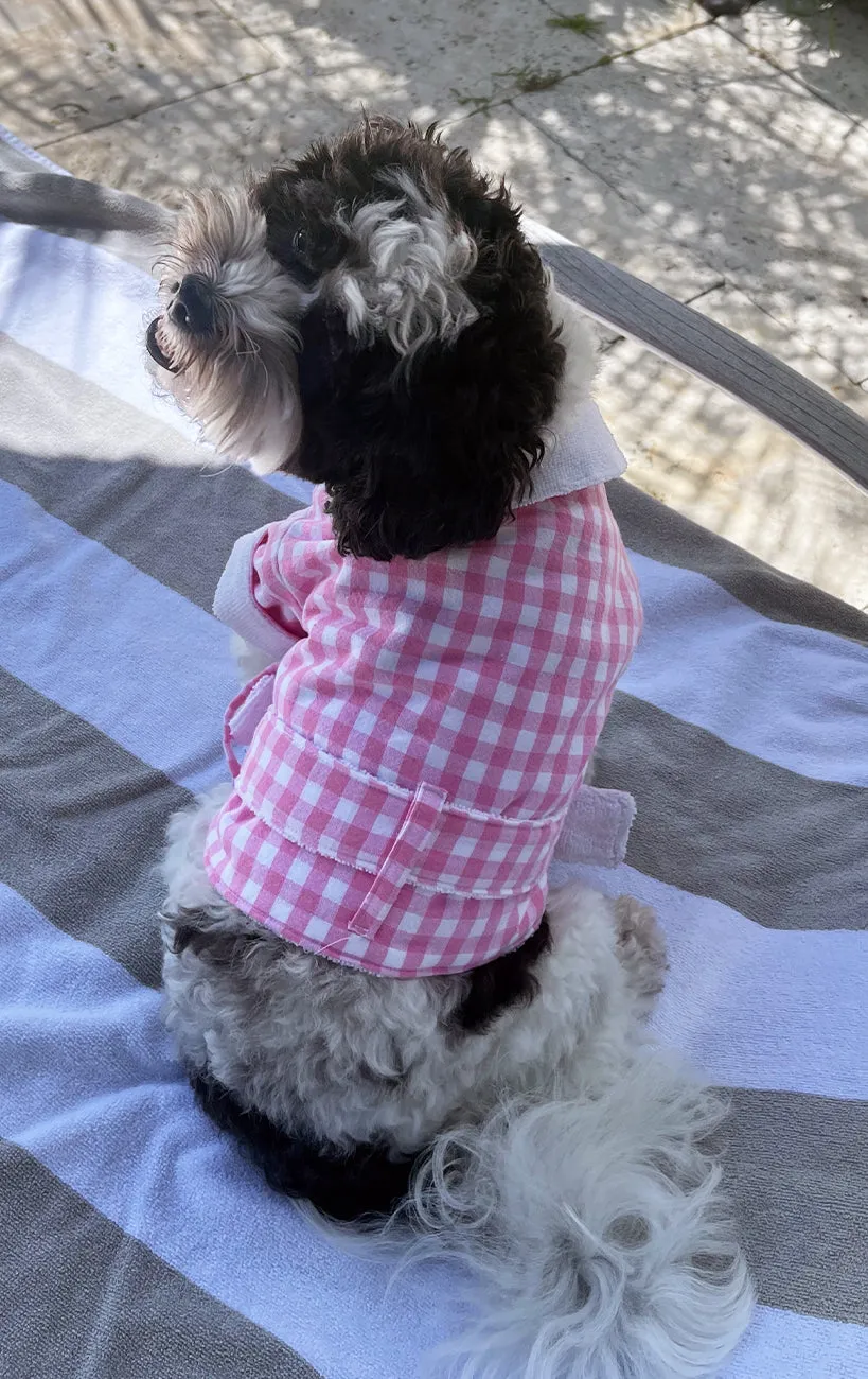 Surf Souleil Matching Doggy Cabana Shirt Pink Check