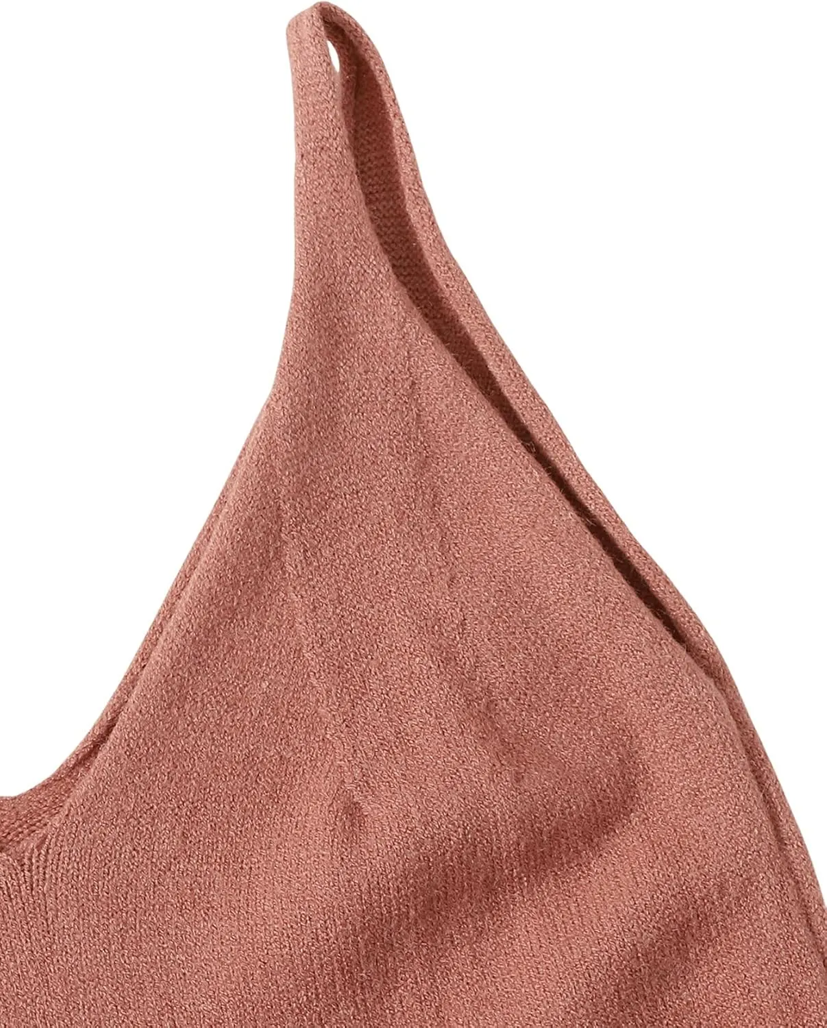 SweatyRocks Women's V Neck Spaghetti Strap Ruffle Hem Peplum Cropped Knit Sweater