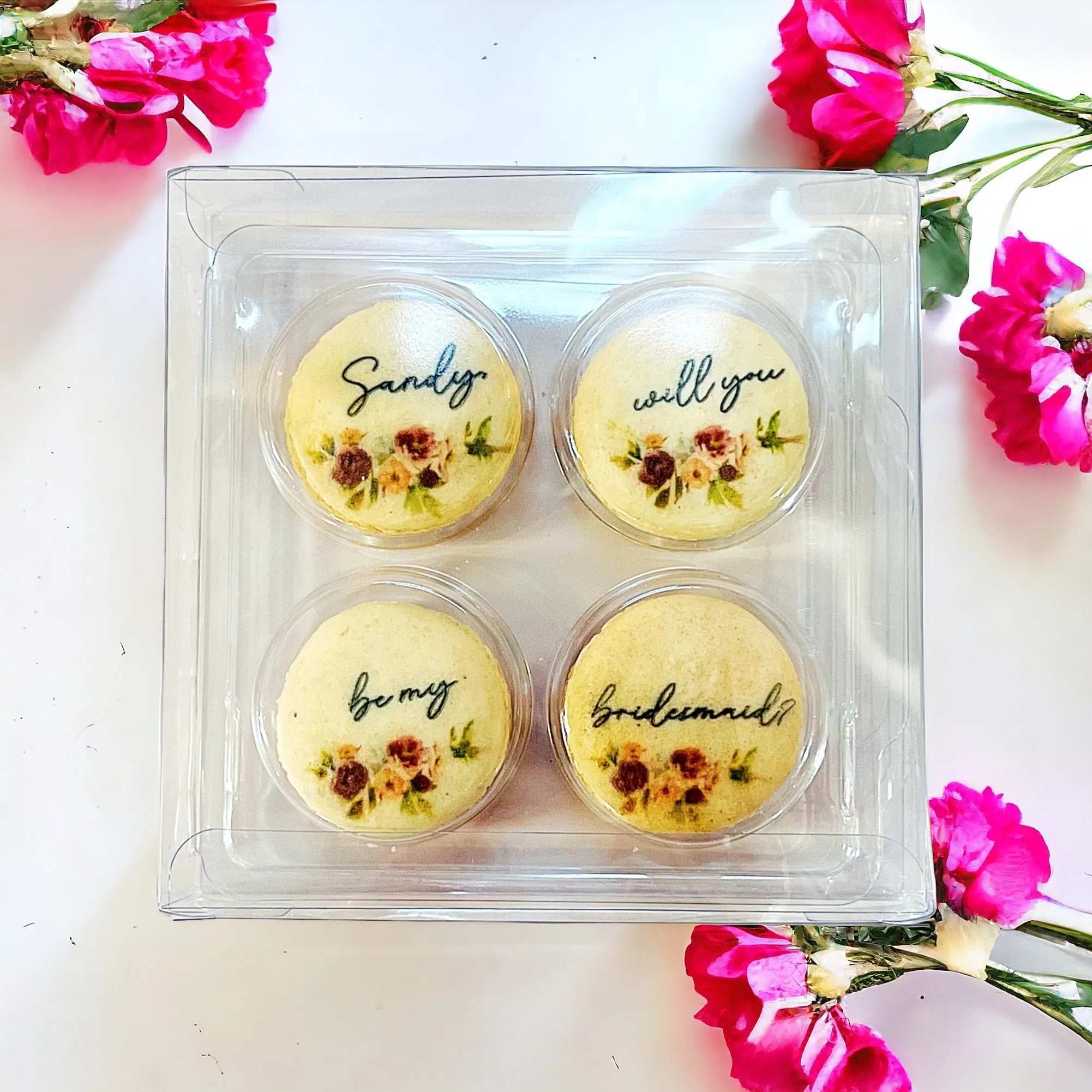 Sweet Sentiments: Personalized 'Will You Be My Bridesmaid?' Macaron Set