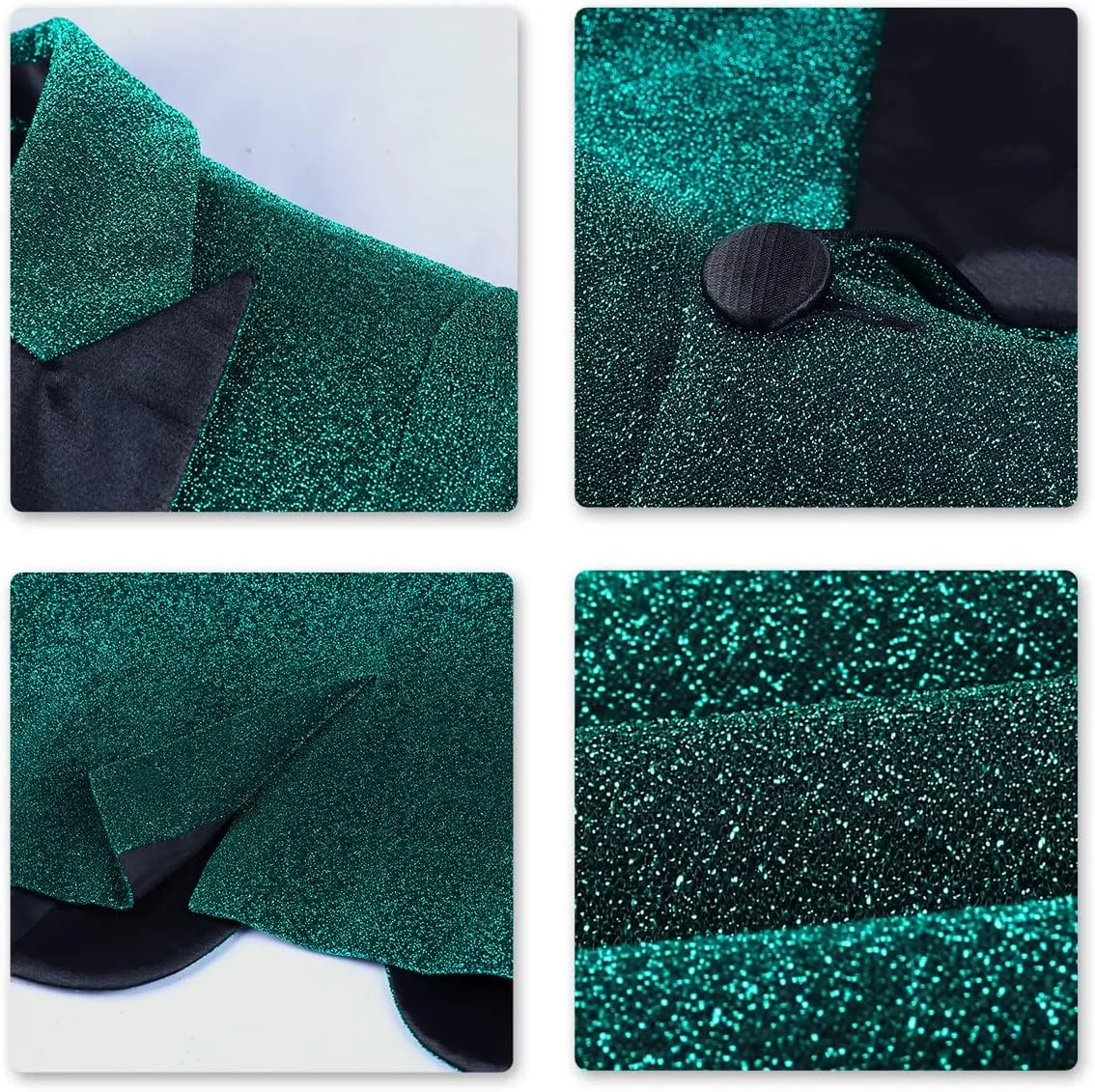 SWOTGdoby Boys Fashion Suit Tuxedo Slim Fit 3 Pieces Golden Shiny Green Silver Jacket Pants Bowtie