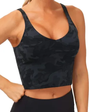 THE GYM PEOPLE Womens Camo Longline Sports Bra Wirefree Padded Medium Support Yoga Bras Gym Running Workout Tank Tops