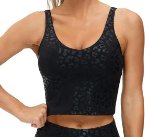 THE GYM PEOPLE Womens Camo Longline Sports Bra Wirefree Padded Medium Support Yoga Bras Gym Running Workout Tank Tops