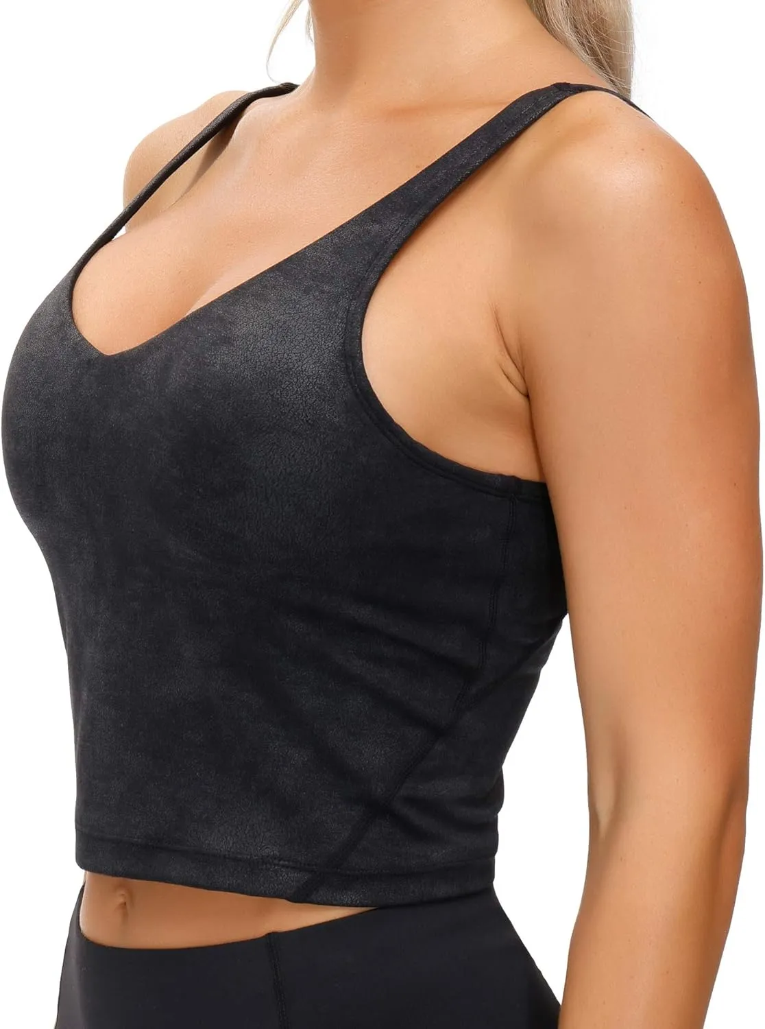 THE GYM PEOPLE Womens Camo Longline Sports Bra Wirefree Padded Medium Support Yoga Bras Gym Running Workout Tank Tops