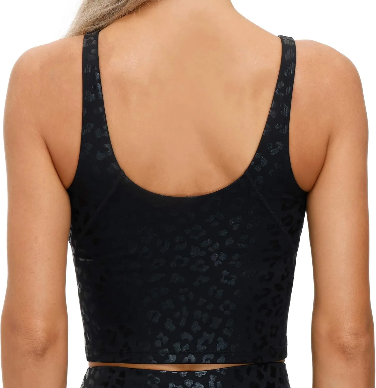 THE GYM PEOPLE Womens Camo Longline Sports Bra Wirefree Padded Medium Support Yoga Bras Gym Running Workout Tank Tops
