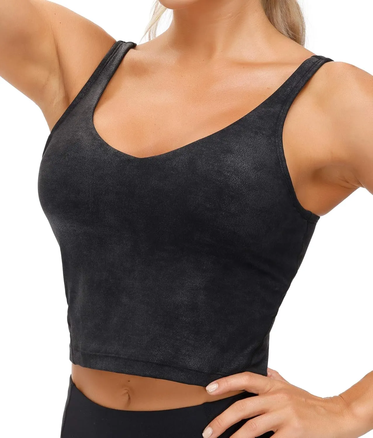 THE GYM PEOPLE Womens Camo Longline Sports Bra Wirefree Padded Medium Support Yoga Bras Gym Running Workout Tank Tops